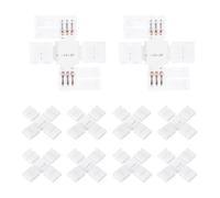 sourcing map 10 Pcs X-Shaped 3 Pin 10mm LED Strip Lights Connectors Solderless Extendable Terminal Adapters for RGB LED Strip Lights DIY Lighting Projects