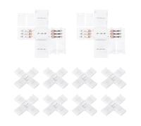 sourcing map 10 Pcs X-Shaped 3 Pin 8mm LED Strip Lights Connectors Solderless Extendable Terminal Adapters for RGB LED Strip Lights DIY Lighting Projects