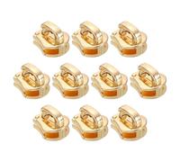 sourcing map 10 Pcs Zipper Sliders, #8 Zipper Pull Replacement for Sewing Bags Coats Jackets Closed-End Pulls Replacing, Light Gold