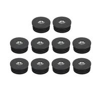 Sourcing Map 10-Piece M8 Threaded Round Tube Inserts - Black Plastic Plug Caster Inserts for 32mm/1.26" OD Round Tube - End Caps for Furniture Legs