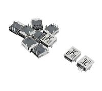 sourcing map 10 Pieces Mini USB B Type Female Port Jack Connector 5 Pin PC Computer PCB Socket