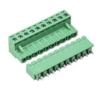 sourcing map 10 Pin 5.08mm Pitch Male Female PCB Screw Terminal Block 10 Sets
