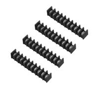 sourcing map 10 Positions Terminal Block, 3.33"x0.61" 300V 20A 8.25mm Pitch PA66 Single Row PCB Mount Screw Terminals Strip Pack of 4, Black