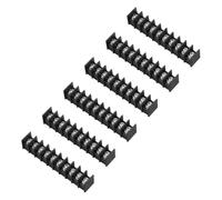 sourcing map 10 Positions Terminal Block, 3"x0.51" 300V 15A 7.62mm Pitch PA66 Single Row PCB Mount Screw Terminals Strip Pack of 6, Black