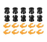 sourcing map 10 Set 3D Printer Tube Coupler Set, Tube Coupling Collet Clamp Clip Plastic Joint Connector 7.5mm OD x 4mm ID for Fixed 1.75mm Filament Printer Parts, Black/Orange
