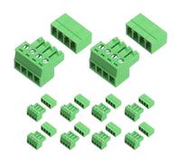 sourcing map 10 Set 4 Pin 3.81mm Pitch PCB Mount Screw Terminal Block Connector, Right Angle Pluggable Plugs for DIY Electronics Audio Power Modules 26-16AWG Cable