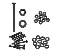 sourcing map 10 Set M5x40mm Nylon PA66 Plastic Cross Round Head Screw Phillips Bolts Hex Nuts Flat Washers Assortment Kit, Metric Full Thread Bolt Fasteners for DIY Machine Assembly, Black