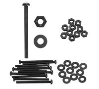 sourcing map 10 Set M5x50mm Nylon PA66 Plastic Cross Round Head Screw Phillips Bolts Hex Nuts Flat Washers Assortment Kit, Metric Full Thread Bolt Fasteners for DIY Machine Assembly, Black