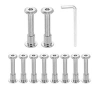 sourcing map 10 Set M6x45mm Hex Drive Socket Cap Bolt and M6x10mm Nuts with M4 Hex Wrench, Furniture Connector Bolts and Screws for Furniture Countersunk Belt, Silver