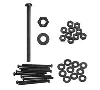 sourcing map 10 Set M6x80mm Nylon PA66 Plastic Cross Round Head Screw Phillips Bolts Hex Nuts Flat Washers Assortment Kit, Metric Full Thread Bolt Fasteners for DIY Machine Assembly, Black