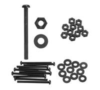 sourcing map 10 Set M8x100mm Nylon PA66 Plastic Cross Round Head Screw Phillips Bolts Hex Nuts Flat Washers Assortment Kit, Metric Full Thread Bolt Fasteners for DIY Machine Assembly, Black