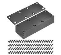 sourcing map 10 Set Mending Plate Metal Flat Bracket Straight Brace Fixing Joining Plate for Wood with Screws, Black, 5.44"x1.97"