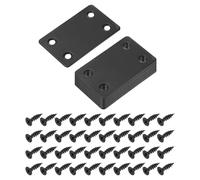 sourcing map 10 Set Mending Plate Metal Flat Bracket Straight Brace Fixing Joining Plate for Wood with Screws, Black, 2.36"x1.5"