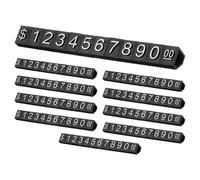 sourcing map 10 Set Price Display Cube, Adjustable Price Tag Stand Removable Mini Tag Number Letter Price Dollar Block Kit for Jewelry Retail Shop Price Signs (Black/Silver, 3.1" Length)