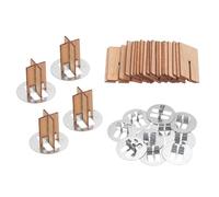 sourcing map 10 Set Thick Wooden Candlewick Wicks, 0.5 x 0.8 Inch Natural Wood Wicks with Stand Cross Shape Candle Cores Candle Making Supplies for DIY Handmade Crackle Sound Flame Candle