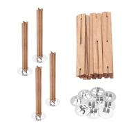 sourcing map 10 Set Wooden Candle Wicks, 0.4 x 3.2 Inch Natural Wood Wicks with Stand Cross Shape Candle Cores Candle Making Supplies for DIY Handmade Crackle Sound Flame Candle