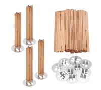 sourcing map 10 Set Wooden Candle Wicks, 0.5 x 3 Inch Natural Wood Wicks with Stand Cross Shape Candle Cores Candle Making Supplies for DIY Handmade Crackle Sound Flame Candle