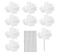 sourcing map 10 Sets Artificial Hydrangea Flower Heads with Stems,Fake Flower Silk Faux Flowers for Bouquet Table Home Wedding Centerpieces Party Decoration,Pale White