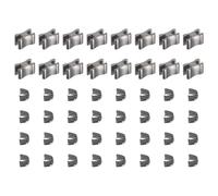 sourcing map 10 Sets Brass Zipper Slider Retainers, #10 U Shape Top Stoppers & H Shape Bottom Stops Zippers Replacement for Bags Coats Jackets, Metallic Black