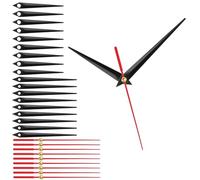 sourcing map 10 Sets Clock Hands, Aluminum Clock Hands Only Kit Parts Mechanism Replacement for DIY Repair Movements Parts for Living Bed Room Home Decor, Black Red 3.66 Inch