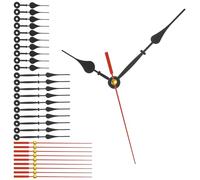 sourcing map 10 Sets Clock Hands, Aluminum Clock Hands Only Kit Parts Mechanism Replacement for DIY Repair Movements Parts for Living Bed Room Home Decor, Black 4.68 Inch