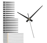 sourcing map 10 Sets Clock Hands, Aluminum Clock Hands Only Kit Parts Mechanism Replacement for DIY Repair Movements Parts for Living Bed Room Home Decor, Black 5.3 Inch