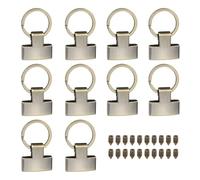 sourcing map 10 Sets Key Fob Hardware with Split Ring, 1 Inch Key Hardware Set with 2 Screws for Car Keychain Wristlet Lanyard Leathercraft, Bronze Tone