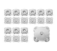 sourcing map 10 Sets Magnetic Snap 0.71 Inch Metal Fasteners Sew on Magnets Clasps Replacement Magnetic Closures for Purses Clothing Totes Bags Wallet Fabric Sewing DIY Crafts, Silver Tone