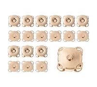 sourcing map 10 Sets Magnetic Snap 14mm Metal Fasteners Sew on Magnets Clasps Replacement Magnetic Closures for Purses Clothing Totes Bags Wallet Fabric Sewing DIY Crafts, Gold Tone