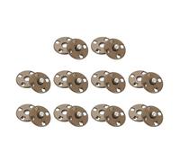 sourcing map 10 Sets Sewing Snap Buttons, 10mm Invisible Press Studs Buttons Sew-on Metal Snap Fasteners Zinc Alloy for Clothes DIY Crafts, Camel