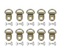 sourcing map 10 Sets Shoelace Hook, Boot Lace Hooks D-Ring Eyelet Buckles with Rivets, Boots Eyelet Repair Clips for Hiking Boots Shoe Leather Bag, 9x14mm Bronze
