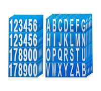 sourcing map 10 Sheets Mailbox Numbers and Letters Reflective Vinyl Waterproof Number Letter Stickers for Indoor/Outdoor Sticker Decals White in Blue
