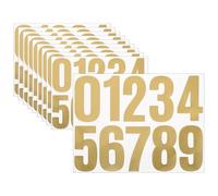 sourcing map 10 Sheets Vinyl House Numbers, 4 Inch Waterproof Self-Adhesive Number Stickers for Mailbox, Sign, Window, Door, Address Number, Gold