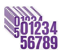 sourcing map 10 Sheets Vinyl House Numbers, 4 Inch Waterproof Self-Adhesive Number Stickers for Mailbox, Sign, Window, Door, Address Number, Purple