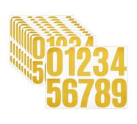 sourcing map 10 Sheets Vinyl House Numbers, 4 Inch Waterproof Self-Adhesive Number Stickers for Mailbox, Sign, Window, Door, Address Number, Yellow