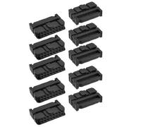 sourcing map 10 x 2.54mm Pitch Female 16 Pins Flat Cable IDC Socket Connector Black