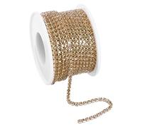 sourcing map 10 Yard Crystal Rhinestone Chain, 3.0mm Sew on Close Claw Chain Trim for DIY Jewelry, Clothing, Bags, Shoe Decoration, Yellow, 1Roll