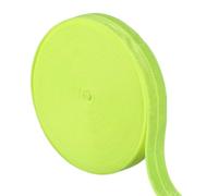 sourcing map 10 Yards Fold Over Elastic Stretch Ribbon Strap, 1-1/2 Inch Wide Folded Edge Elastic Webbing for Hair Ties Headbands DIY Craft Waistband Pants Clothes, Lime
