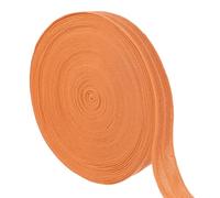 sourcing map 10 Yards Fold Over Elastic Stretch Ribbon Strap, 1-1/2 Inch Wide Folded Edge Elastic Webbing for Hair Ties Headbands DIY Craft Waistband Pants Clothes, Orange
