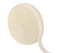 sourcing map 10 Yards Fold Over Elastic Stretch Ribbon Strap, 1-1/2 Inch Wide Folded Edge Elastic Webbing for Hair Ties Headbands DIY Craft Waistband Pants Clothes, Beige