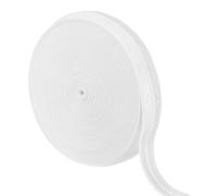 sourcing map 10 Yards Fold Over Elastic Stretch Ribbon Strap, 1-1/2 Inch Wide Folded Edge Elastic Webbing for Hair Ties Headbands DIY Craft Waistband Pants Clothes, White