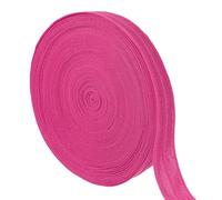 sourcing map 10 Yards Fold Over Elastic Stretch Ribbon Strap, 1-1/2 Inch Wide Folded Edge Elastic Webbing for Hair Ties Headbands DIY Craft Waistband Pants Clothes, Hot Pink