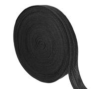 sourcing map 10 Yards Fold Over Elastic Stretch Ribbon Strap, 1-1/2 Inch Wide Folded Edge Elastic Webbing for Hair Ties Headbands DIY Craft Waistband Pants Clothes, Black