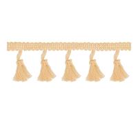 Sourcing Map 10 Yards Khaki Polyester Tassel Fringe Trim, 1.8 Inch Tassels, Classic, General Use, Solid, Casual, Decorative, Festive