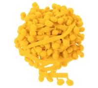 sourcing map 10 Yards Pom Pom Ball Fringe Trim, Ribbon Sewing Accessory DIY Crafts for Home Curtain Clothes Pillow Decoration (12mm, Dark Yellow)
