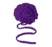 sourcing map 10 Yards Pom Pom Ball Fringe Trim, Round Pom Pom Trim Ribbon Nylon Fringe Ribbon Sewing Accessory for DIY Crafts Sewing Curtain Clothes Pillow Home Decoration, Dark Purple