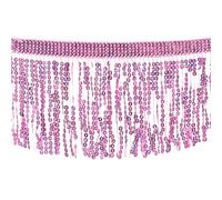sourcing map 10 Yards Sequin Fringe Trim 6.3 Inch Wide Tassel Fringe Sewing Trim Ribbon Polyester for DIY Craft Sewing Curtain Pillow Dress Clothing Embellishment, Pink