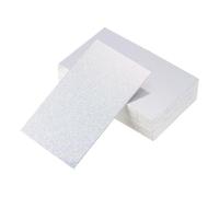 sourcing map 100 Business Card Stock 3.5" x 2" Blank Business Cards for Laser Printer Small Message Card Graffiti Scrapbooking DIY Thanks Cards, Fine Sand Silver