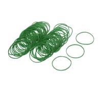 sourcing map 100 Pack Rubber Band Stretchable Rubber Elastic Band Green 25mm x 1mm Hair Rubber Bands for Home Office