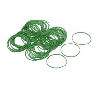 sourcing map 100 Pack Rubber Band Stretchable Rubber Elastic Band Green 50mm x 1.4mm Hair Rubber Bands for Home Office